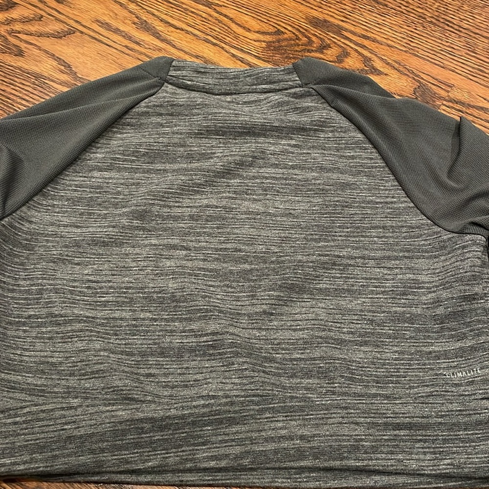 Adidas sz S Climalite Xpressive cropped sweatshirt space age gray mesh shoulders - Picture 3 of 10